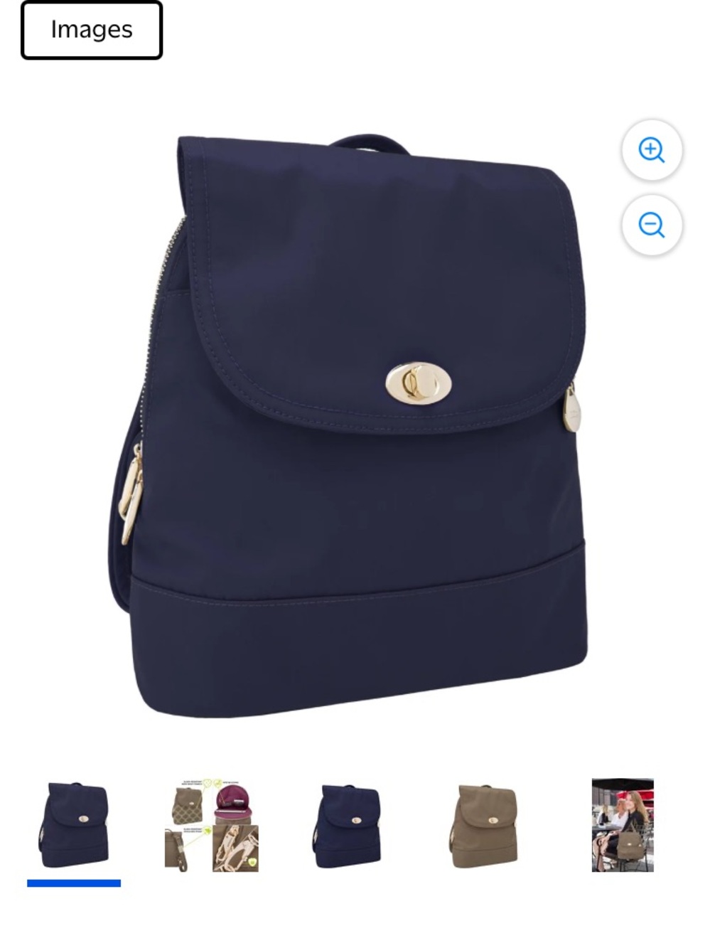 Travelon - Women's Anti-Theft Tailored Backpack - Navy Blue